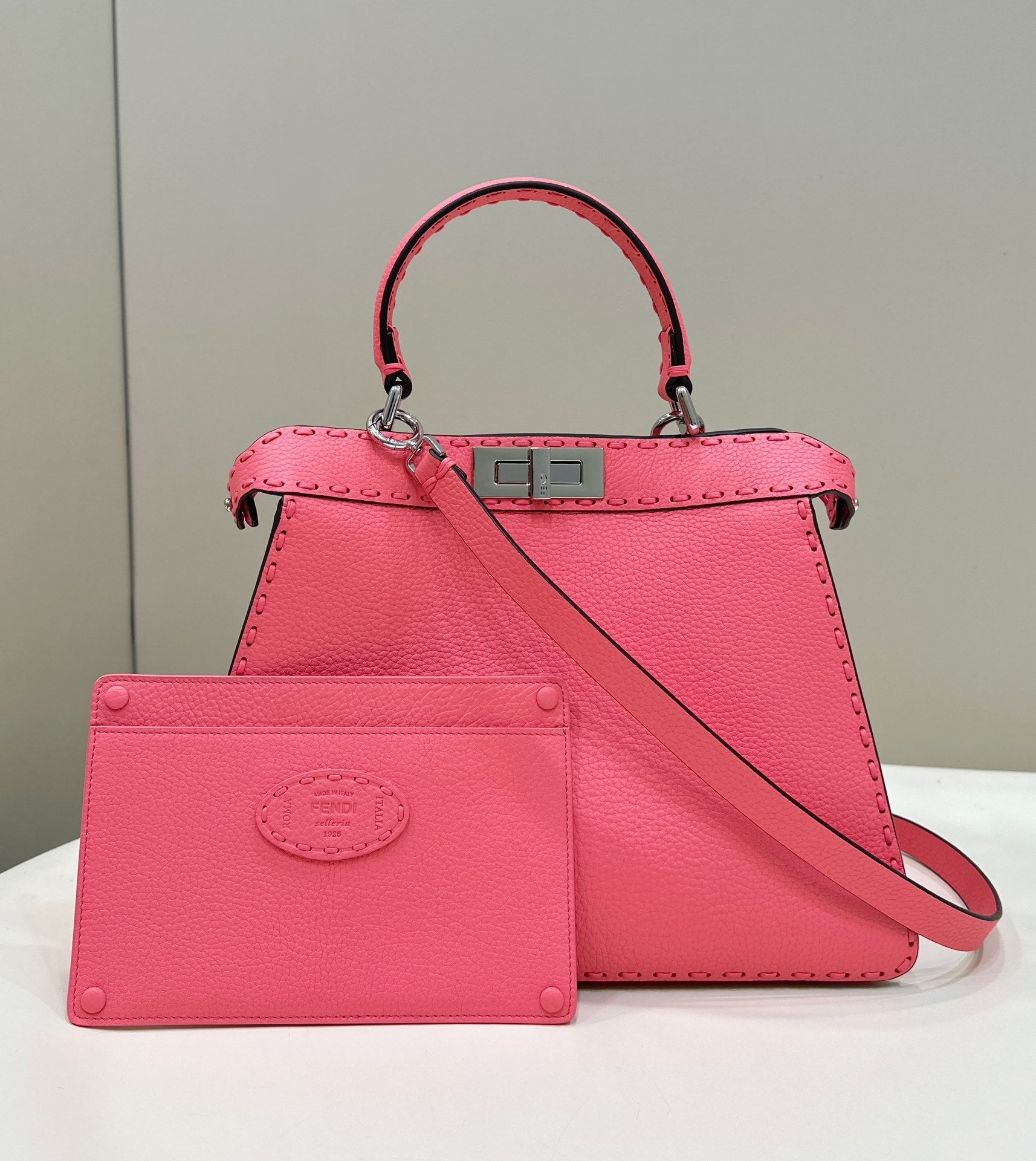 FENDI Peekaboo Medium Leather Handbag