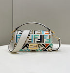 FENDI FF Embroidered Baguette Handbag