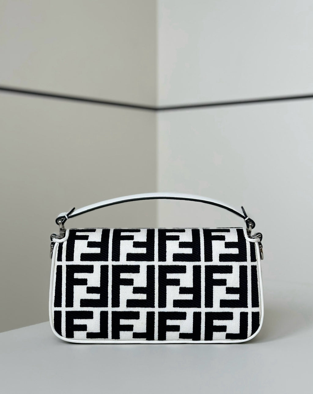 FENDI FF Embroidered Baguette Handbag