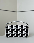 FENDI FF Embroidered Baguette Handbag