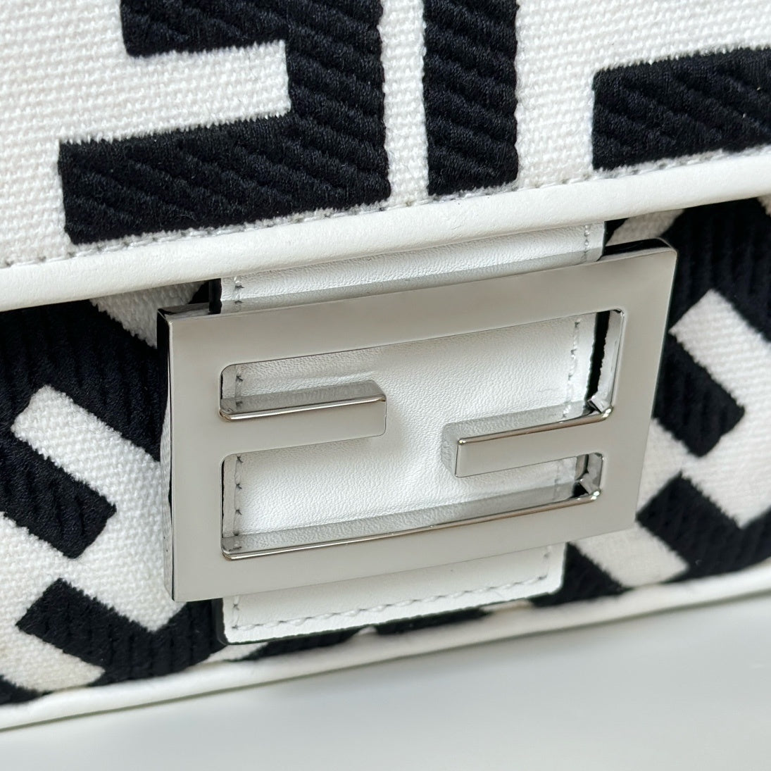 FENDI FF Embroidered Baguette Handbag