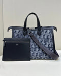 FENDI Peekaboo Denim-Trim Large Tote