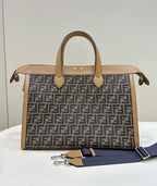 FENDI Peekaboo Denim-Trim Large Tote