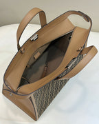 FENDI Peekaboo Denim-Trim Large Tote