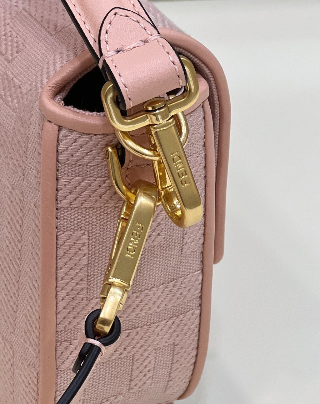 FENDI Baguette FF Embroidered Canvas Bag