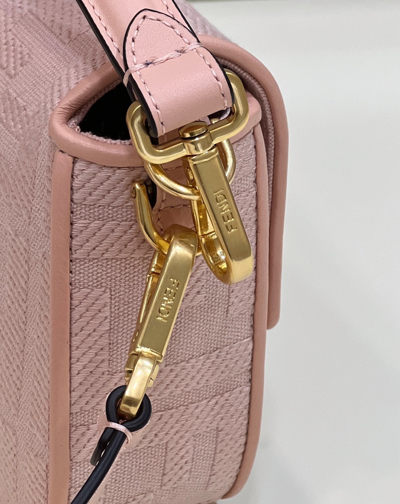 FENDI Baguette FF Embroidered Canvas Bag