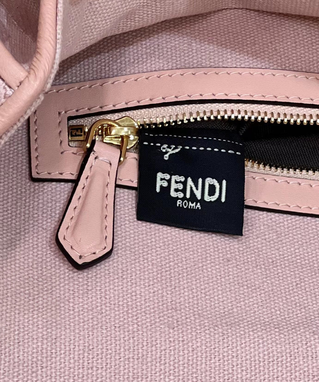 FENDI Baguette FF Embroidered Canvas Bag