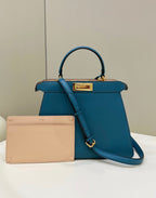 FENDI Peekaboo I See U Large Leather Handbag