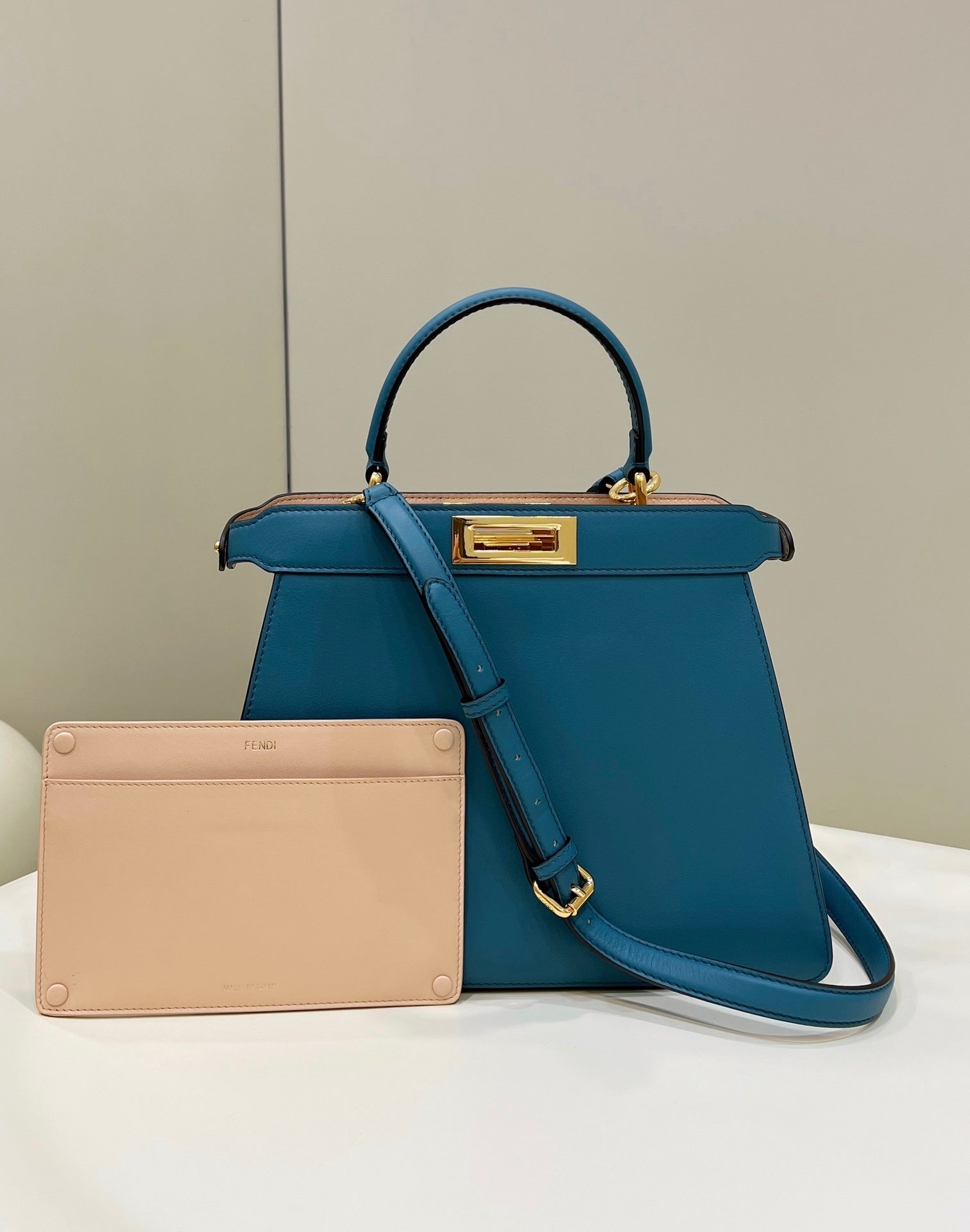 FENDI Peekaboo I See U Large Leather Handbag