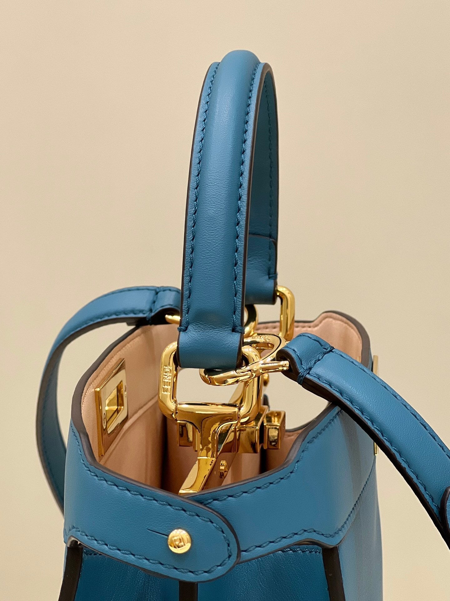 FENDI Peekaboo I See U Large Leather Handbag