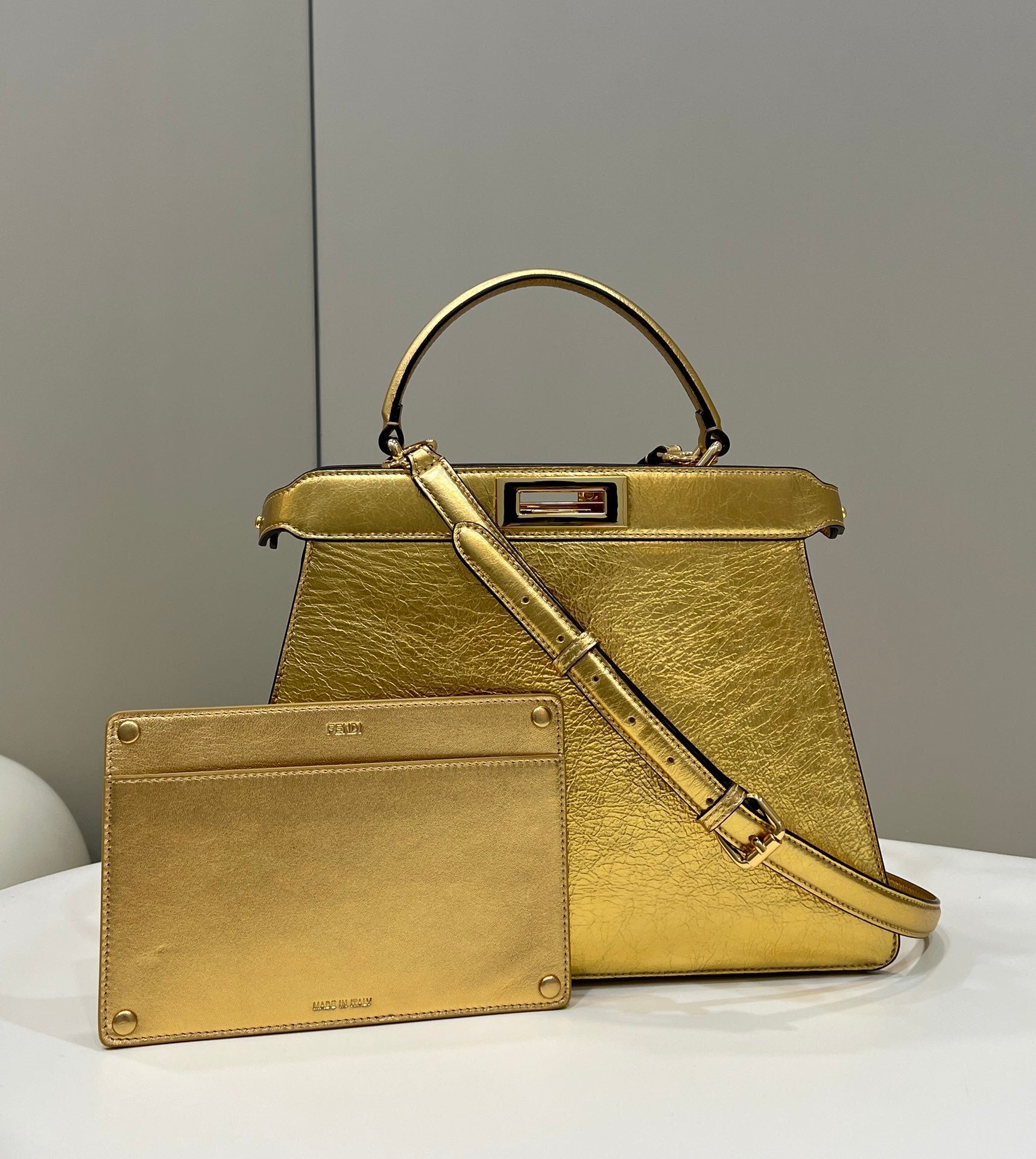 FENDI Peekaboo I See U Medium Leather Handbag
