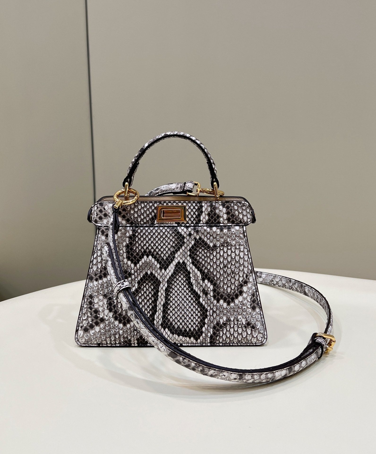 FENDI Peekaboo I See U Petite Snakeskin Bag