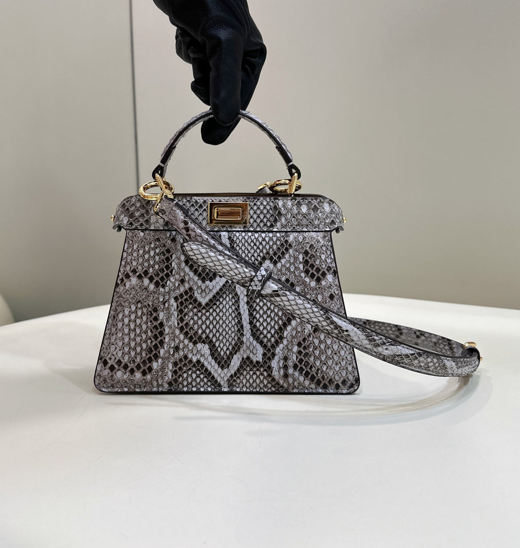 FENDI Peekaboo I See U Petite Snakeskin Bag