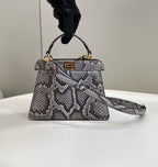 FENDI Peekaboo I See U Petite Snakeskin Bag
