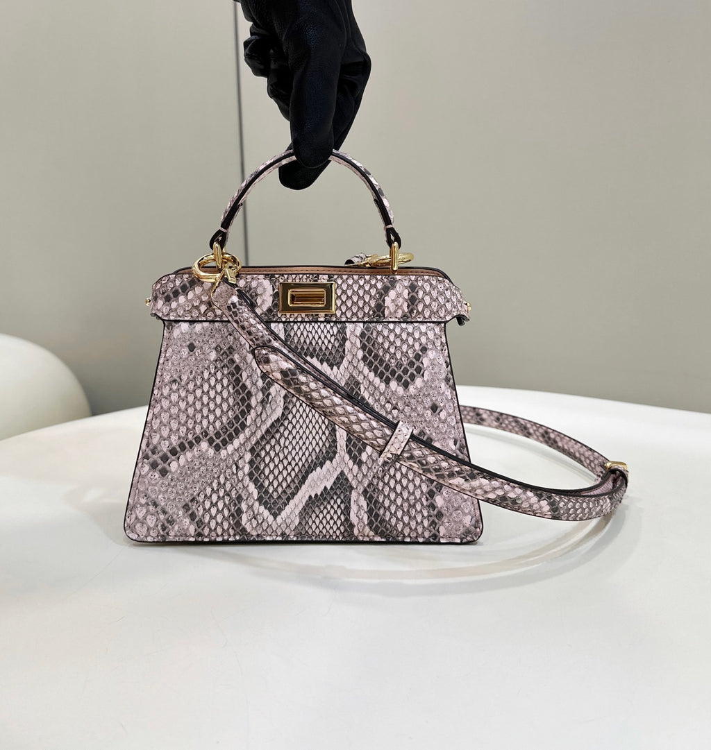 FENDI Peekaboo I See U Petite Snakeskin Bag