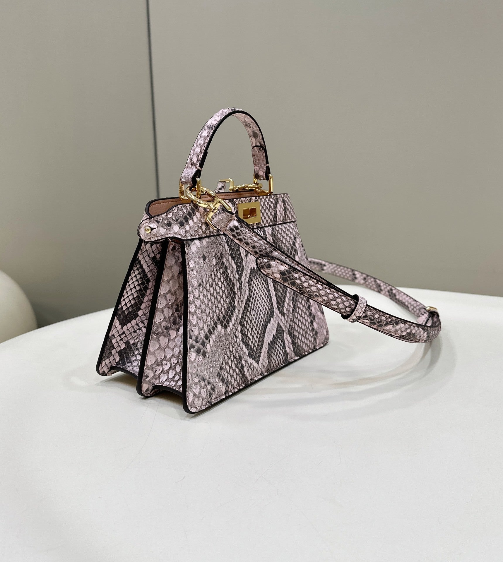 FENDI Peekaboo I See U Petite Snakeskin Bag