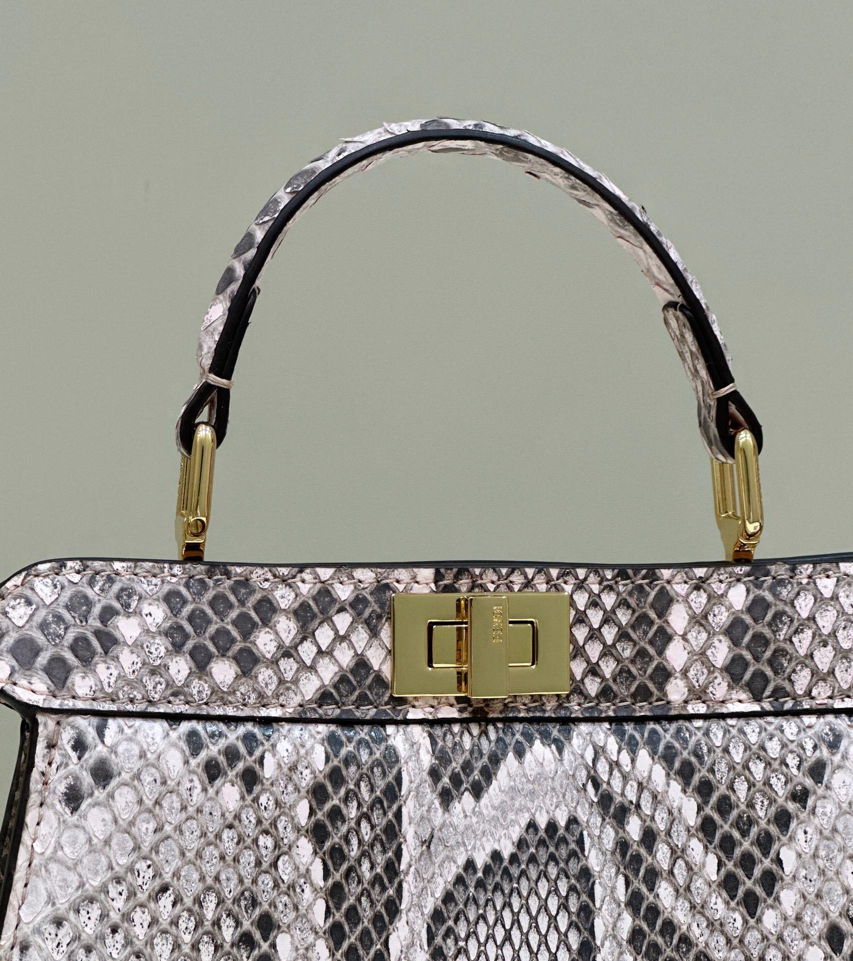 FENDI Peekaboo I See U Petite Snakeskin Bag
