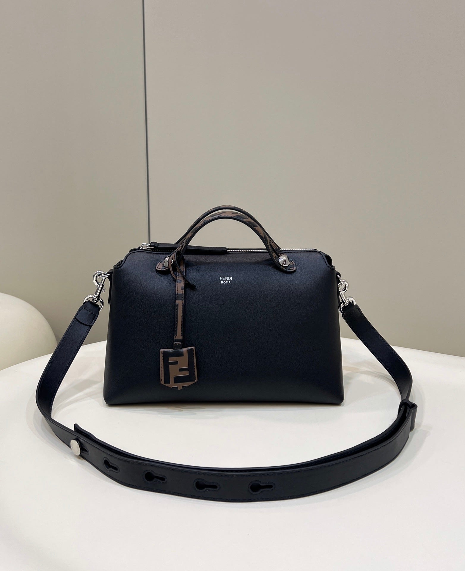 FENDI Degradé Calfskin Boston Handbag
