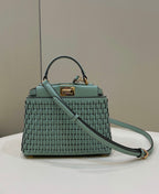 FENDI Iconic Peekaboo Small Woven Lambskin