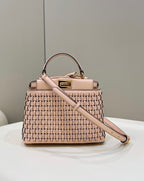 FENDI Iconic Peekaboo Small Woven Lambskin