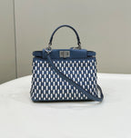 FENDI Iconic Peekaboo Small Woven Calfskin