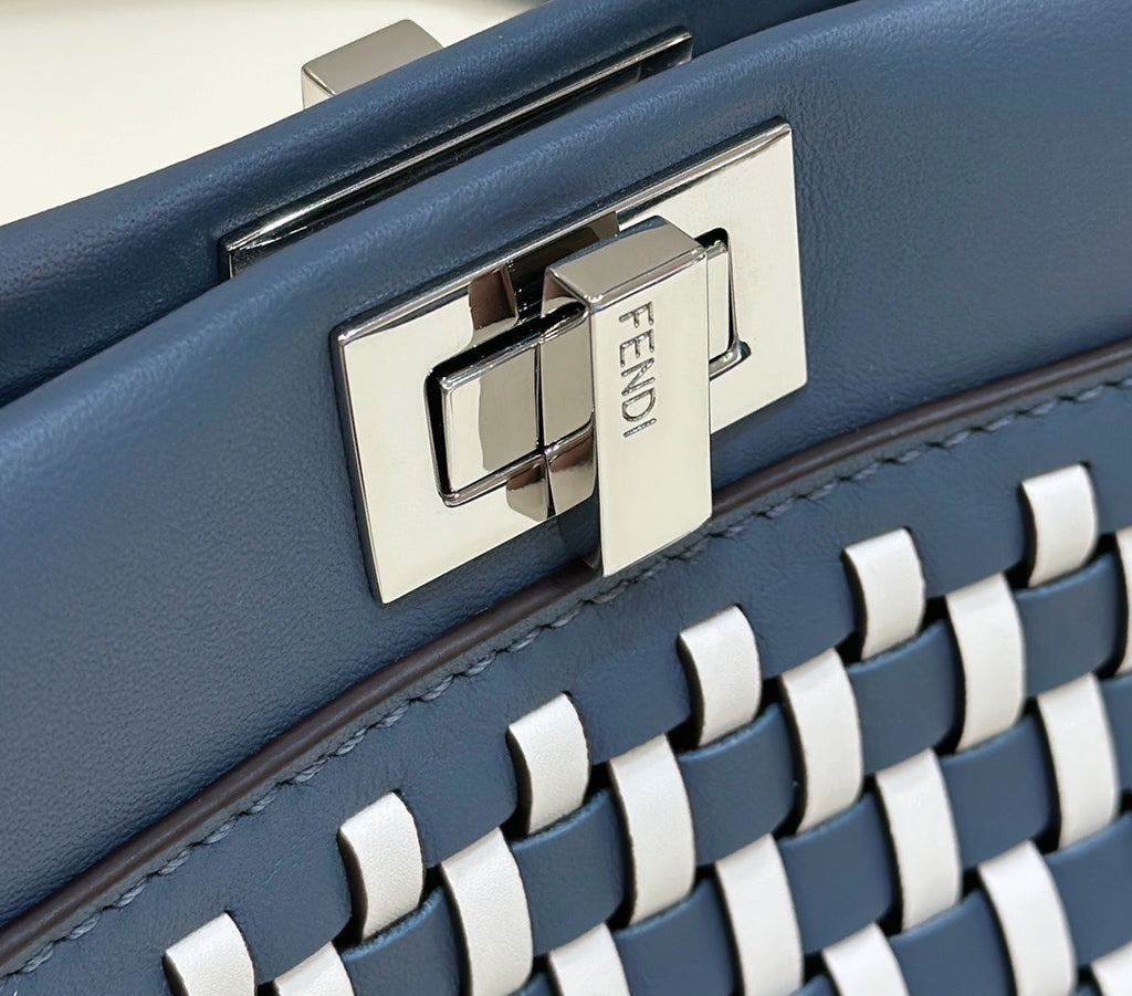 FENDI Iconic Peekaboo Small Woven Calfskin