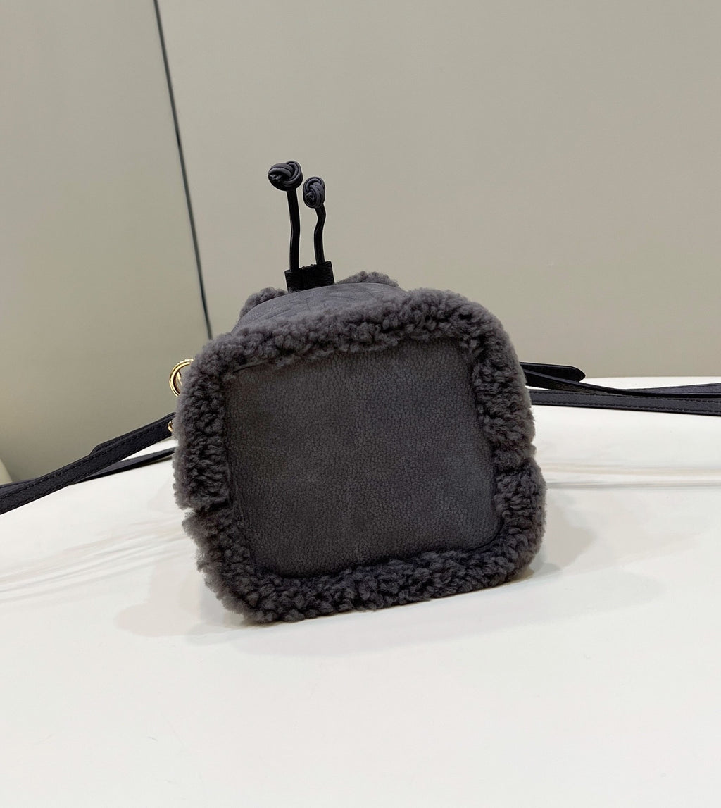 FENDI Shearling Mini Bucket Bag