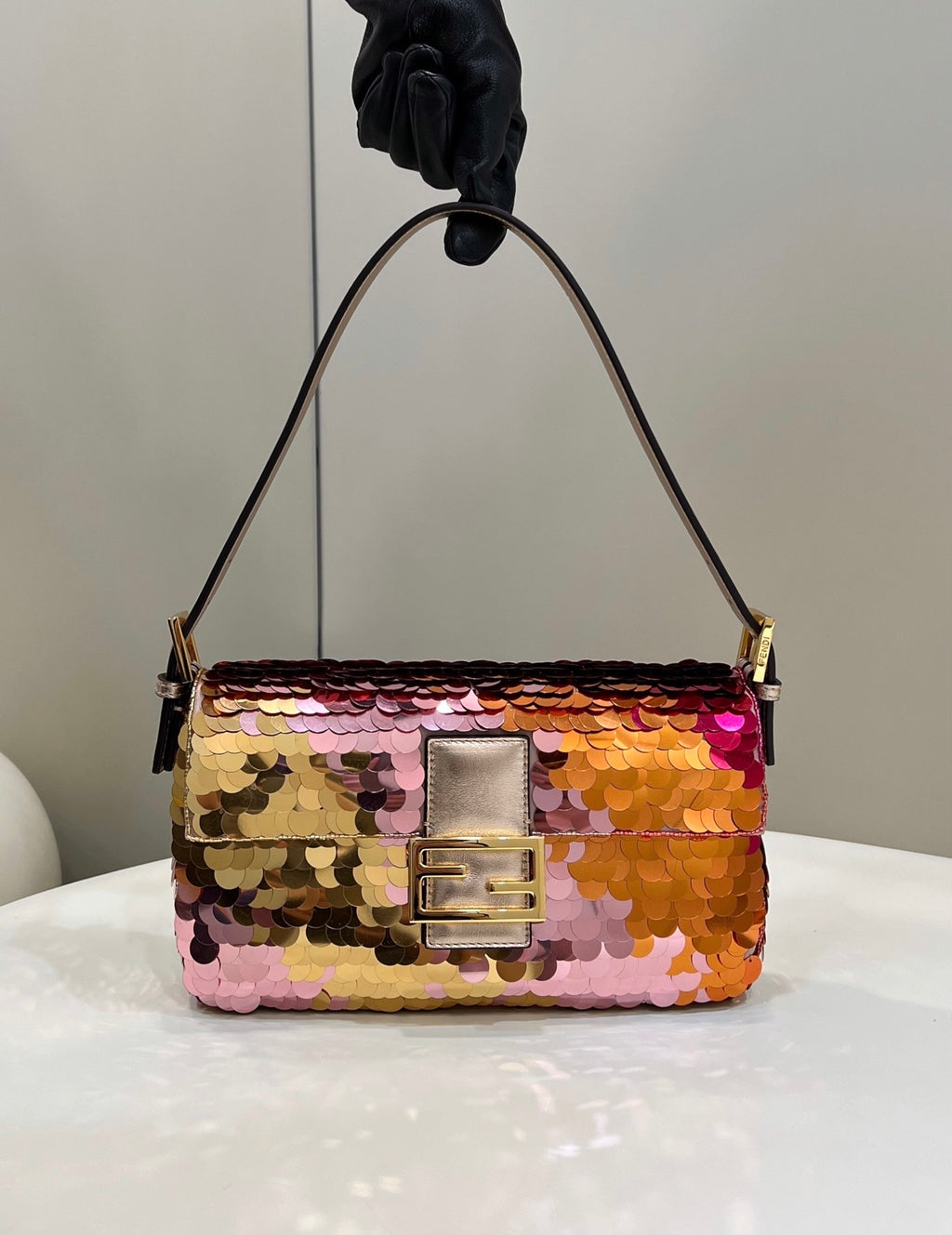 FENDI Sequin Baguette Underarm Bag