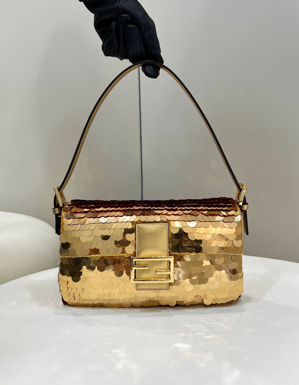 FENDI Sequin Baguette Underarm Bag