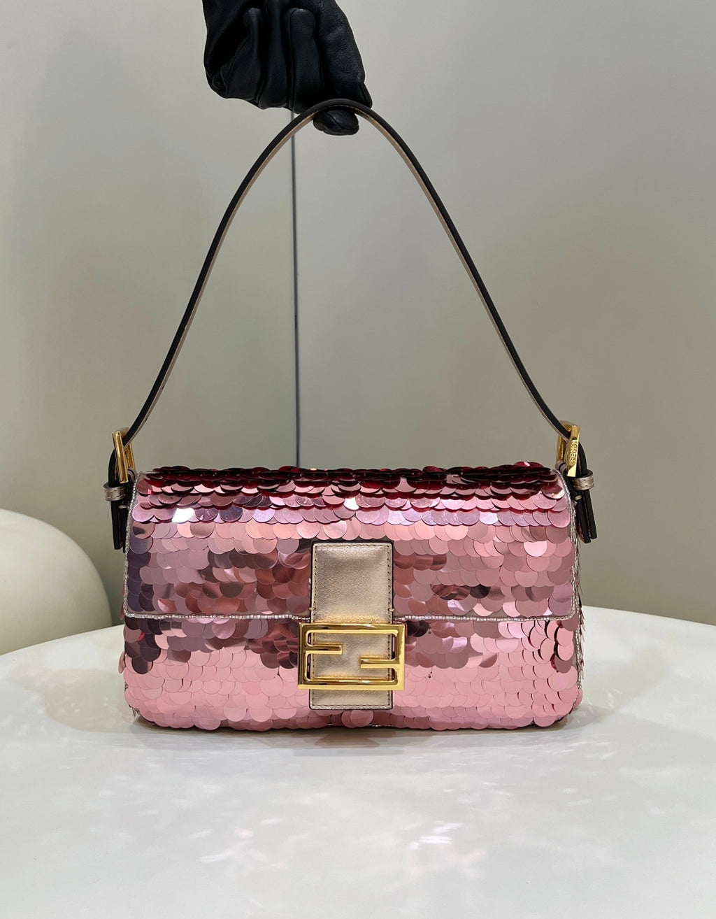 FENDI Sequin Baguette Underarm Bag