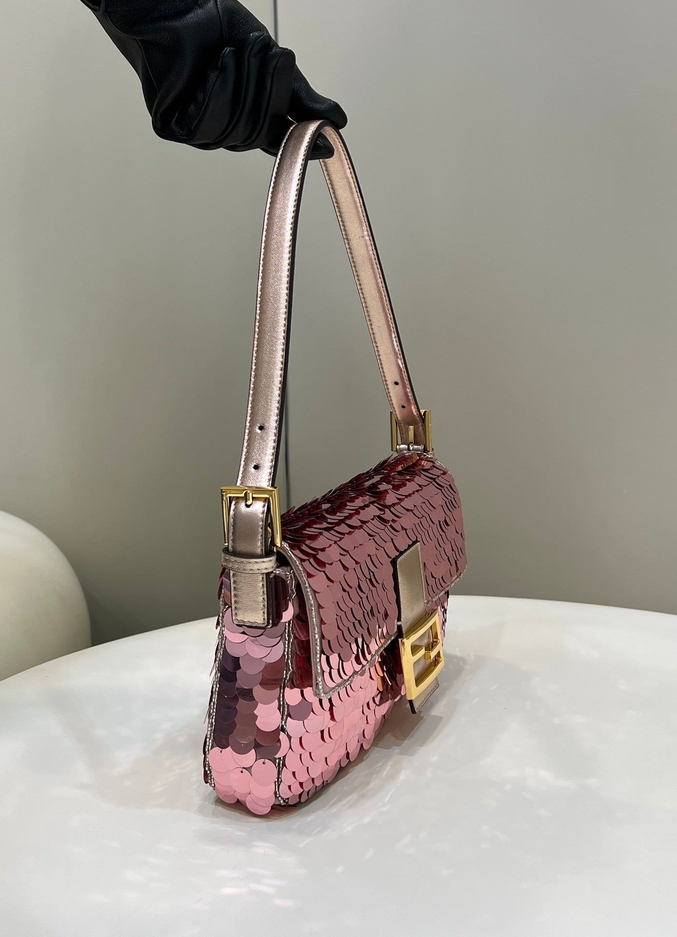 FENDI Sequin Baguette Underarm Bag