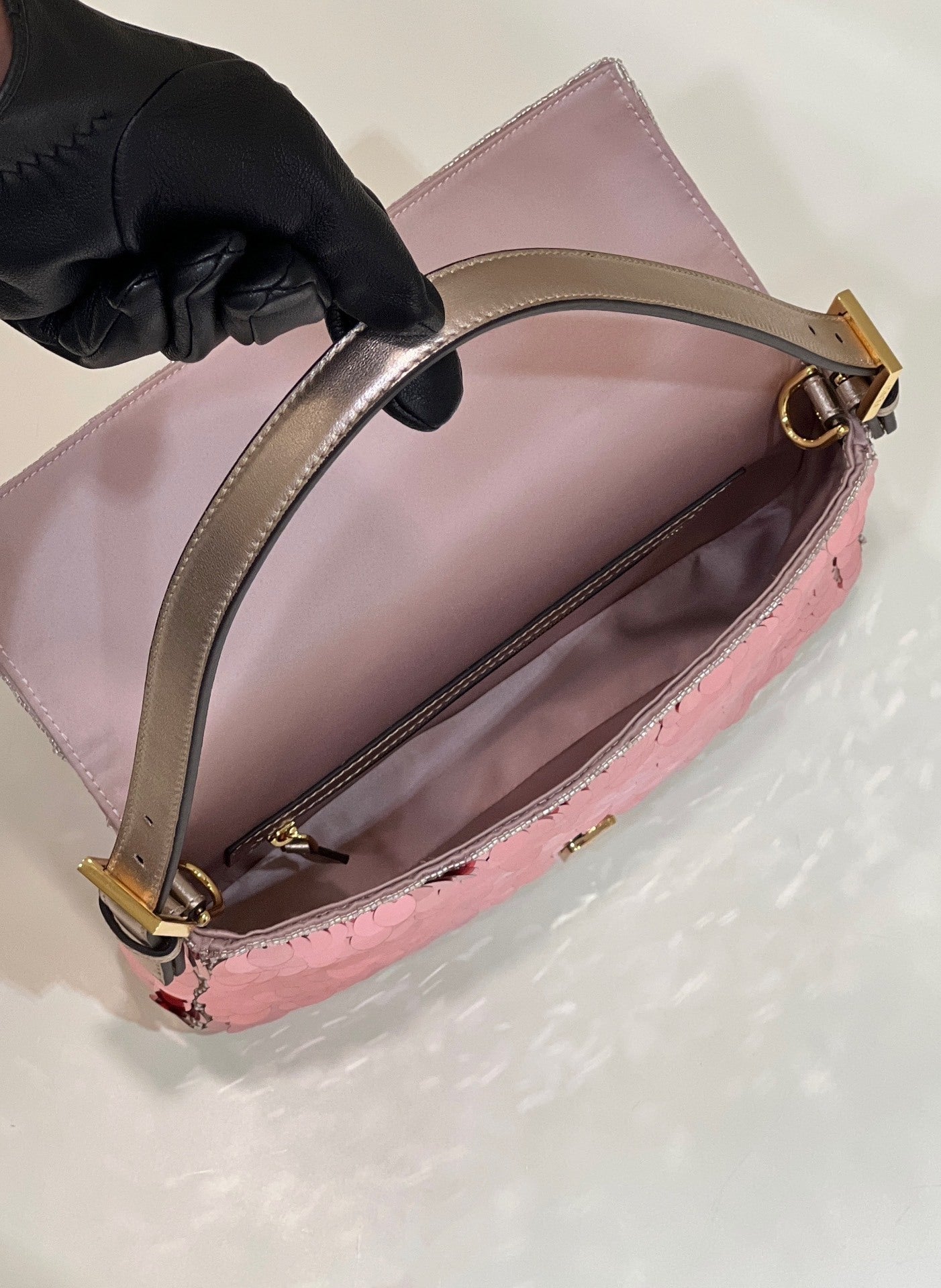 FENDI Sequin Baguette Underarm Bag