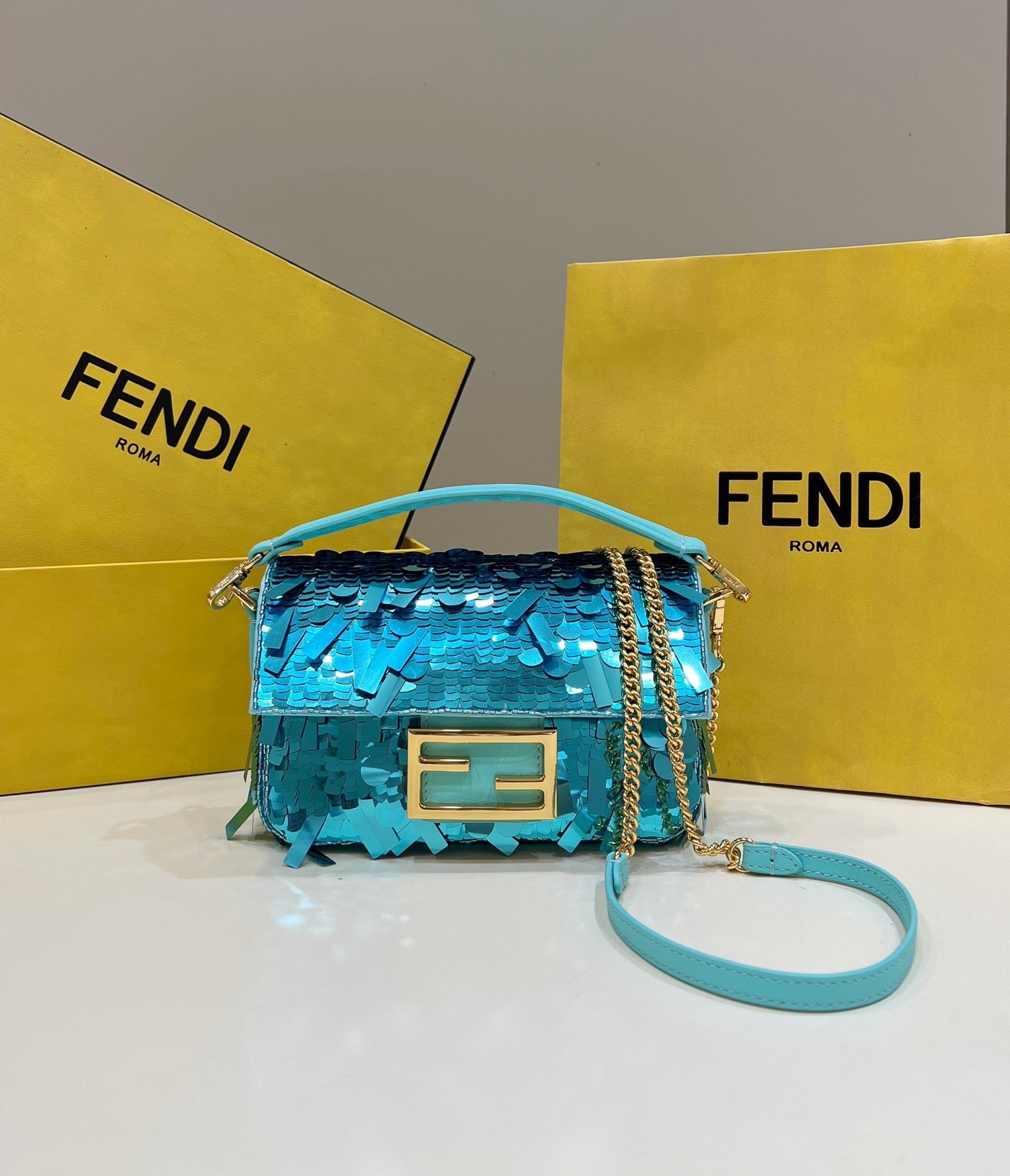 FENDI Mini Sequin Baguette Bag