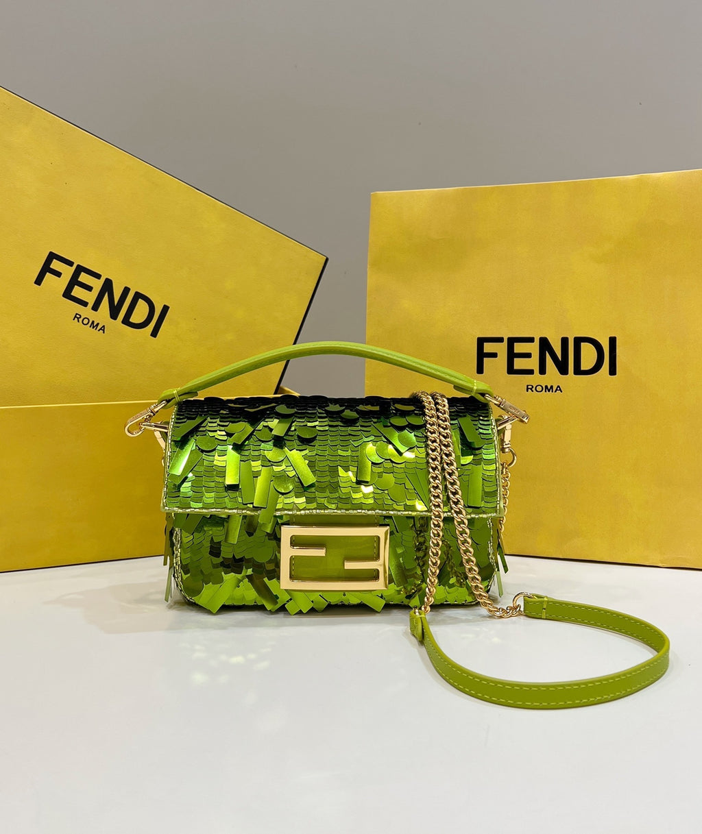 FENDI Mini Sequin Baguette Bag