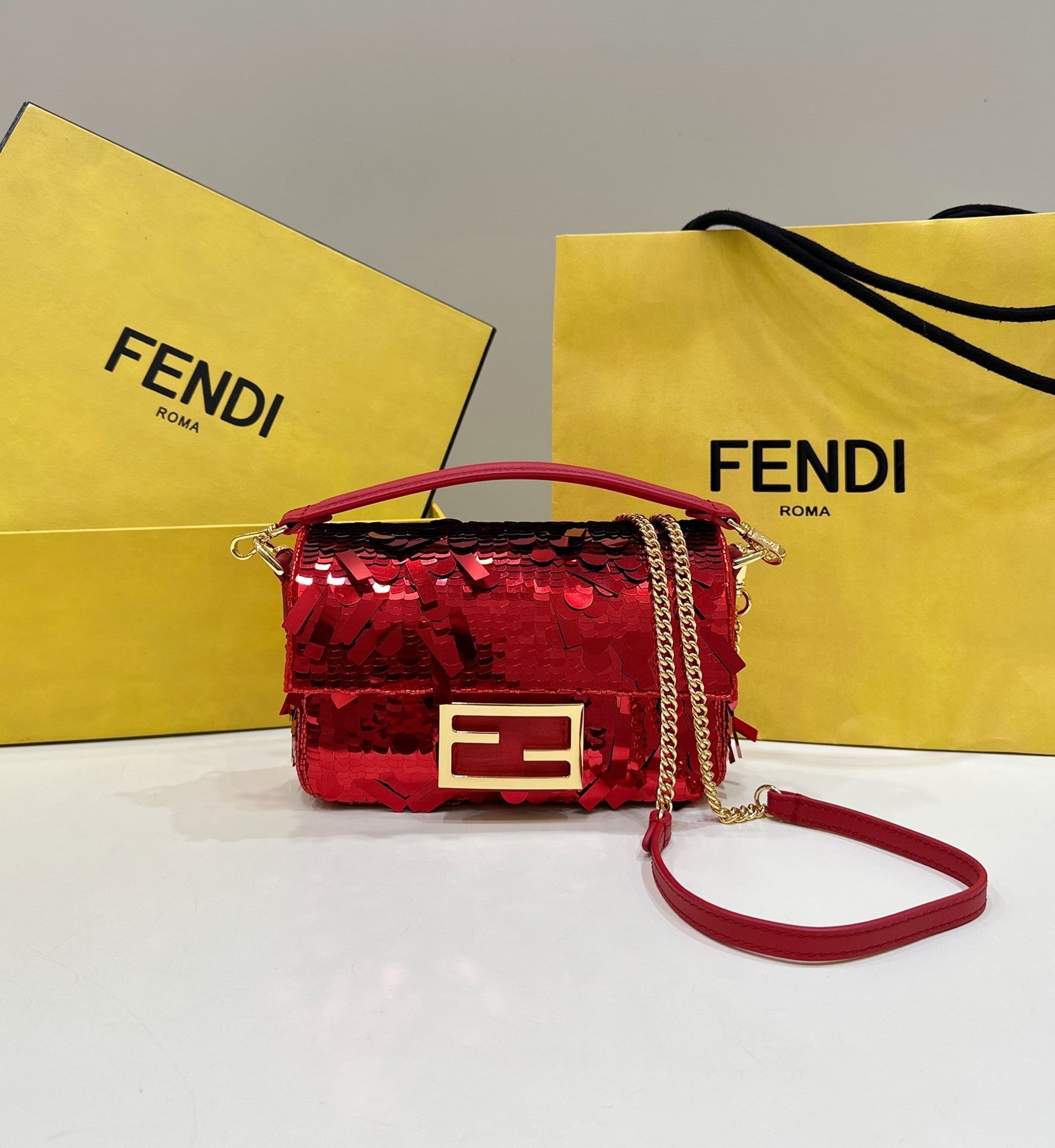 FENDI Mini Sequin Baguette Bag