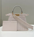 FENDI Peekaboo I See U Woven Leather Handbag