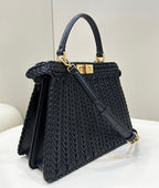 FENDI Peekaboo I See U Woven Leather Handbag
