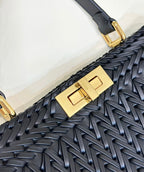 FENDI Peekaboo I See U Woven Leather Handbag