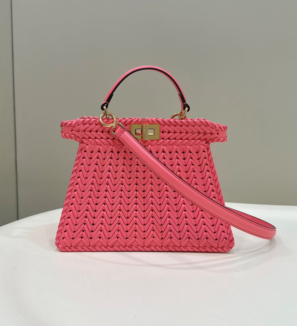 FENDI Peekaboo I See U Woven Leather Small