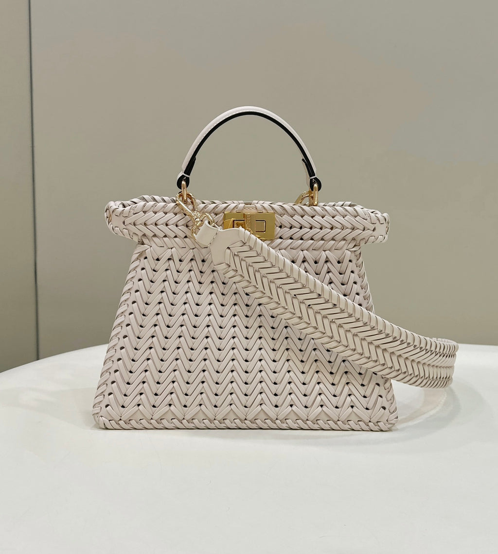 FENDI Peekaboo I See U Woven Leather Small