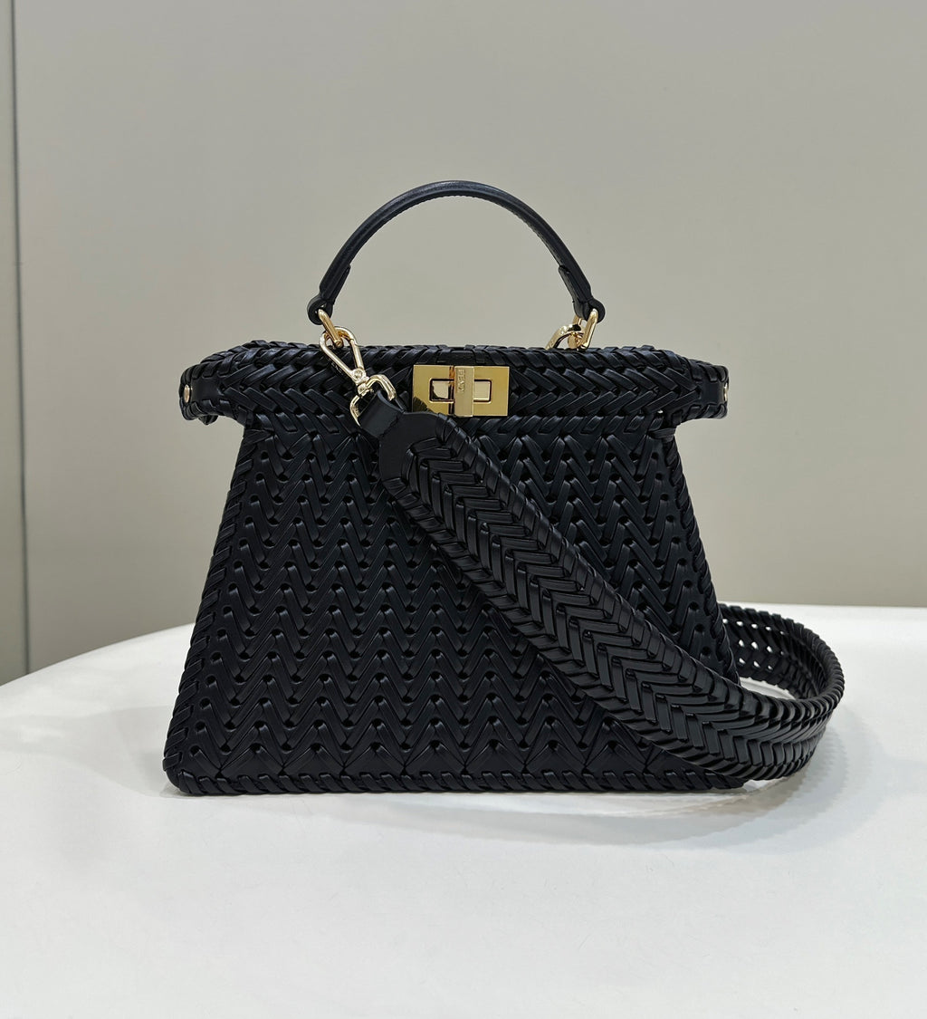 FENDI Peekaboo I See U Woven Leather Small