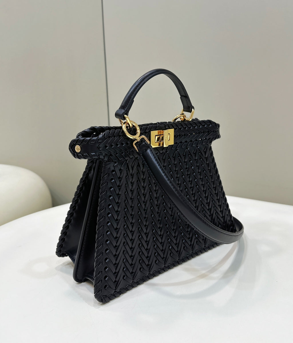 FENDI Peekaboo I See U Woven Leather Small