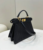 FENDI Peekaboo I See U Woven Leather Small