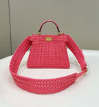 FENDI Peekaboo I See U Woven Leather Mini