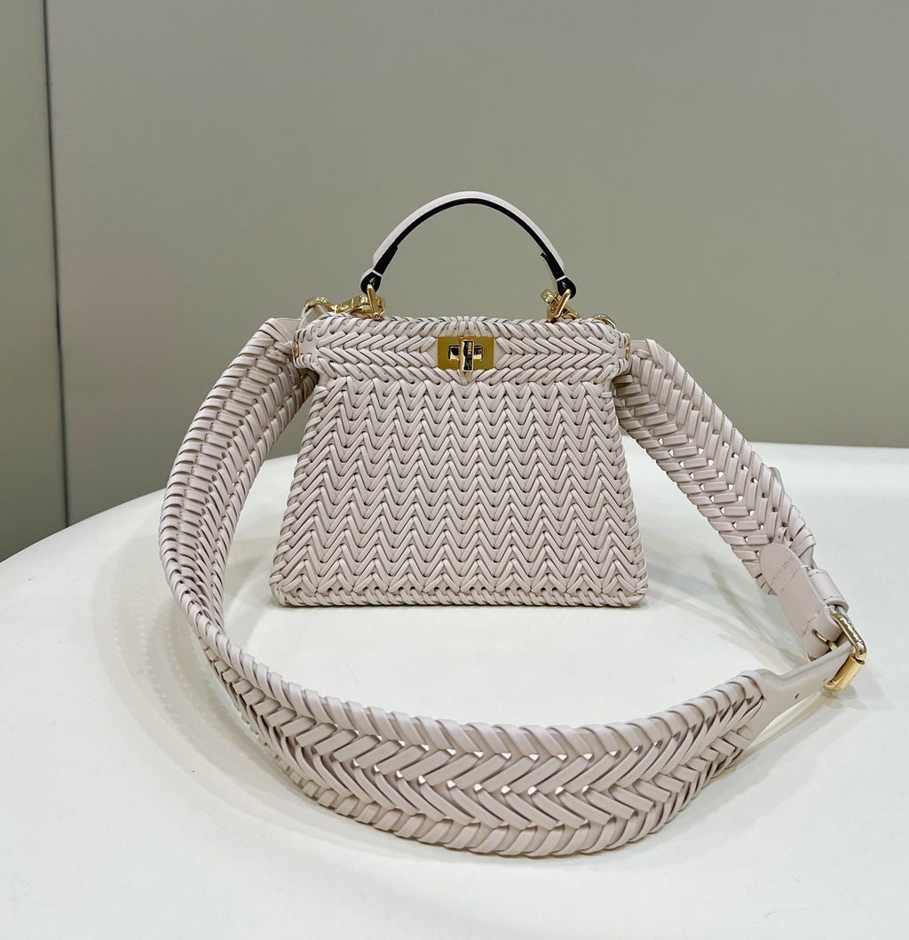 FENDI Peekaboo I See U Woven Leather Mini