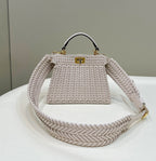 FENDI Peekaboo I See U Woven Leather Mini