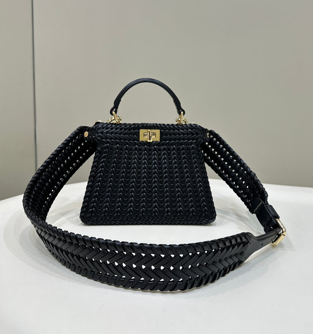FENDI Peekaboo I See U Woven Leather Mini