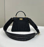 FENDI Peekaboo I See U Woven Leather Mini