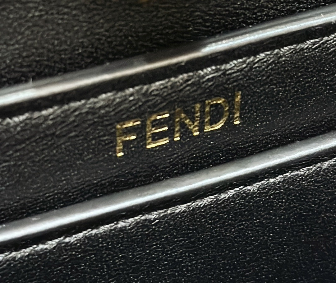 FENDI Peekaboo I See U Woven Leather Mini