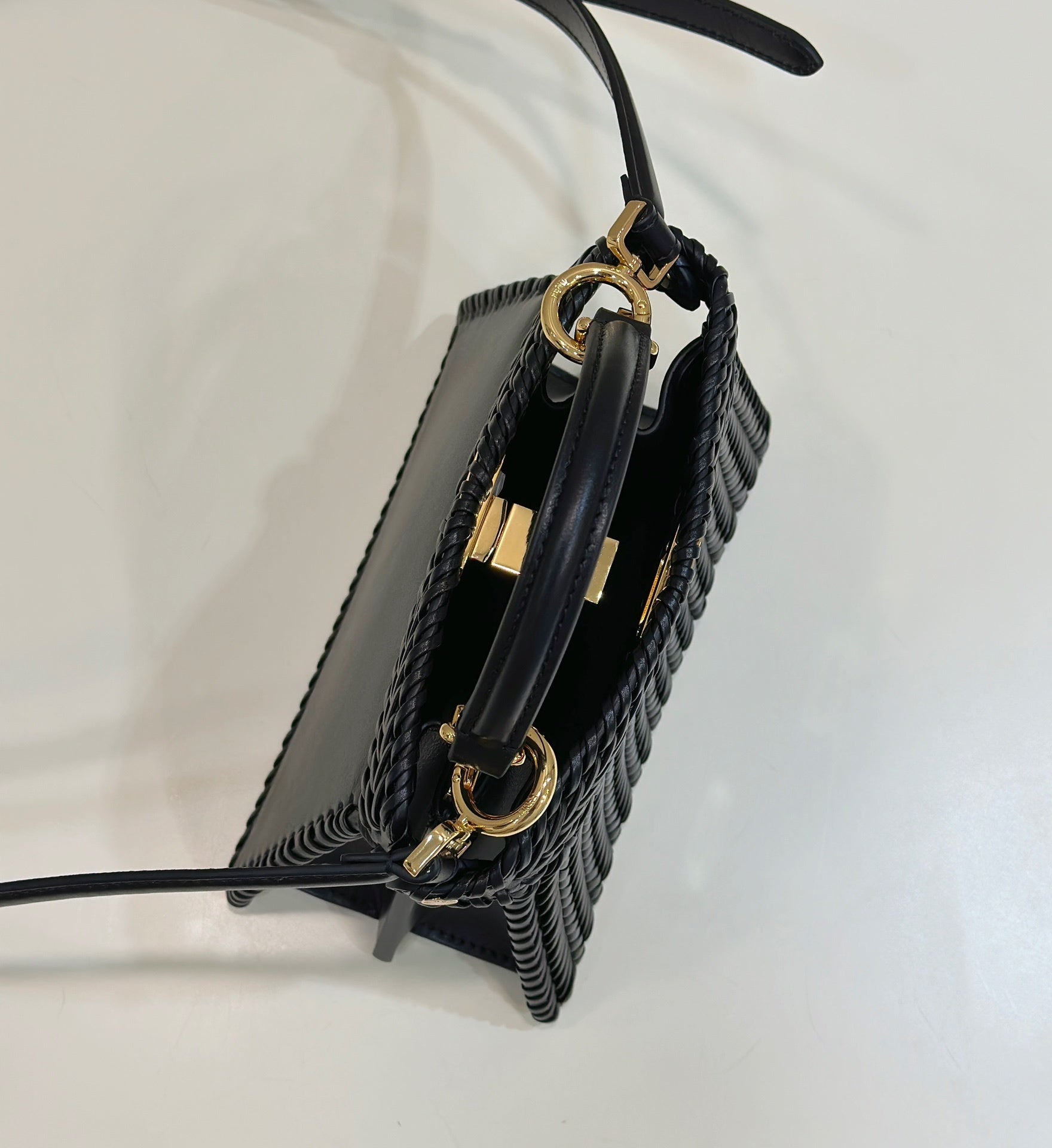 FENDI Peekaboo I See U Woven Leather Mini